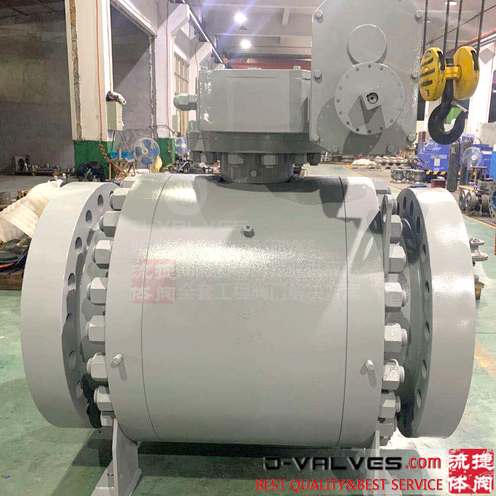 API6D Forged Steel Full Bore Trunnion Mounted Ball Valve Flanged Type with Gear Operation 24" 600# RTJ
